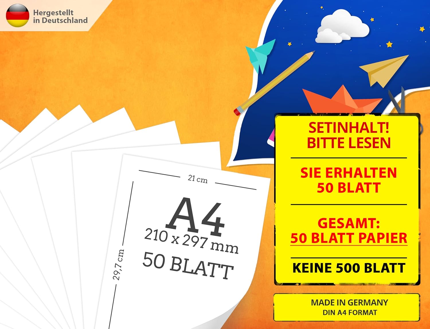 Printer Paper A4 100 g White - 50 Sheets Premium Paper Pure White | Printer paper thick thickness - copy paper, laser printer & inkjet, university, application, office & office presentations – Bild 2
