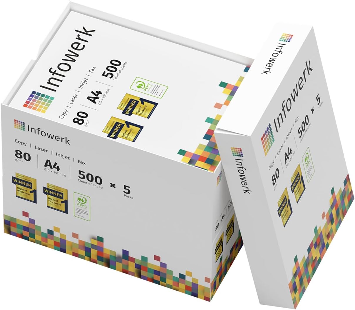 Printer Paper Copier Paper 500-150000 Sheets A4 80 g Premium White PEFC Certified (2,500 Sheets)