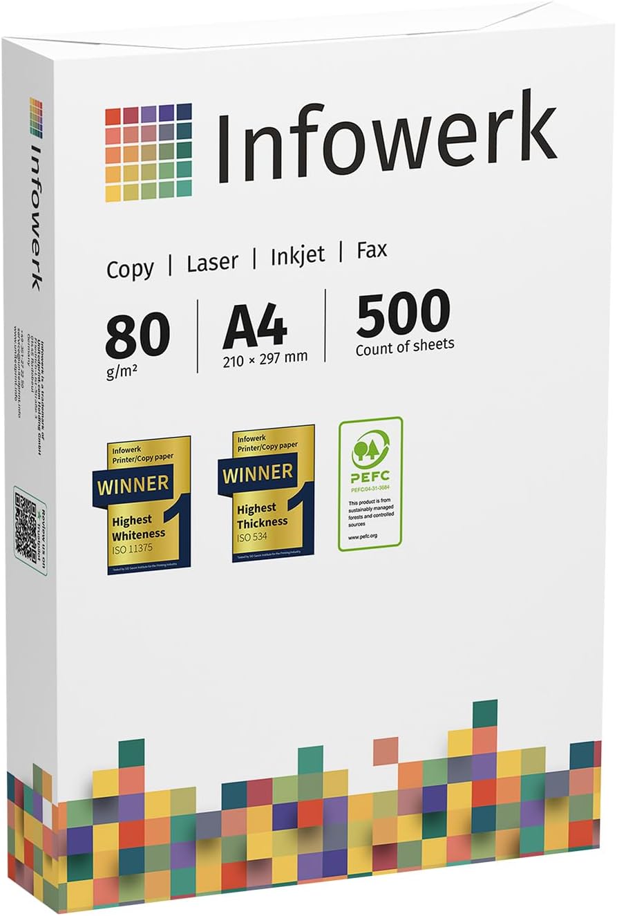 Printer Paper Copier Paper 500-150000 Sheets A4 80 g Premium White PEFC Certified (2,500 Sheets) – Bild 3