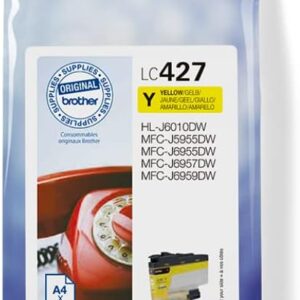 Brother Original LC-427Y Yellow Ink Cartridge for MFC-J5955DW, MFC-J6955DW, MFC-J6957DW, HL-J6010DW, HL-J6010DW