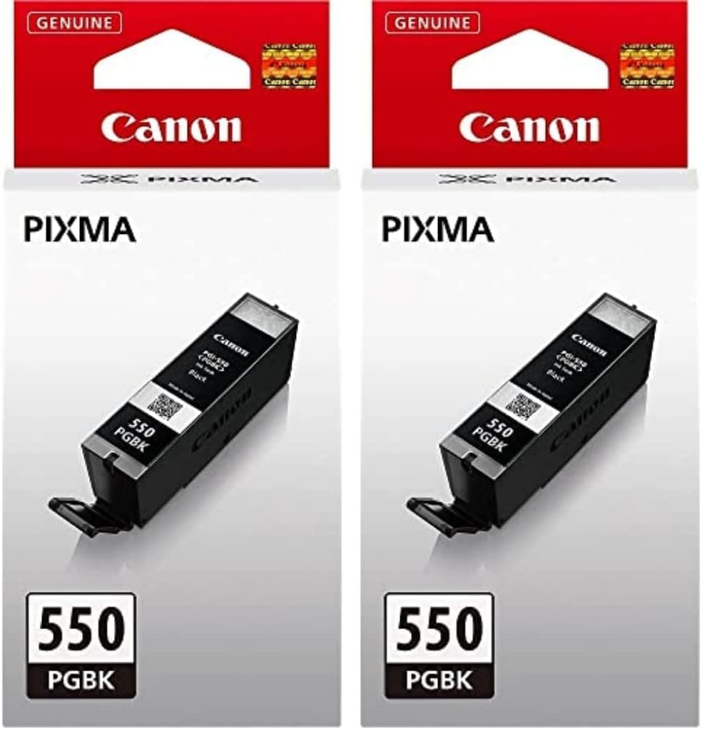 Canon Original PGI-550 PGBK Standard Black Segment Ink - Recyclable Packaging (Pack of 2)