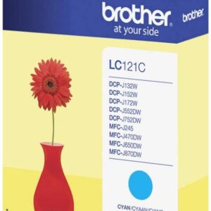 Brother LC121C Inkjet Cartridge, Standard Yield, Cyan, Brother Genuine Supplies