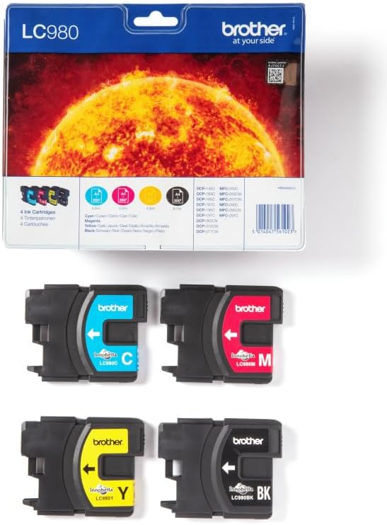 Brother LC980C/LC980M/LC980Y/LC980BK Inkjet Cartridges, Multi Pack, Standard Yield, Cyan, Magenta, Yellow and Black, Brother Genuine Supplies – Bild 2