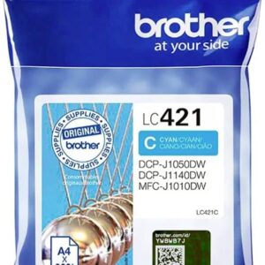 Brother LC-421C Standard Ink Cartridge – Cyan for DCP-J1050DW, DCP-J1140DW, MFC-J1010DW