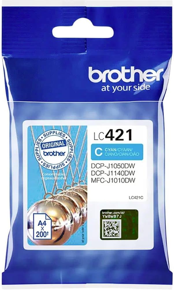Brother LC-421C Standard Ink Cartridge - Cyan for DCP-J1050DW, DCP-J1140DW, MFC-J1010DW