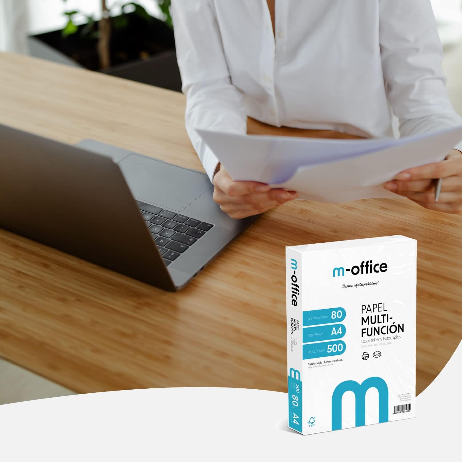 A4 Paper 80g Pack of 500 Sheets Multi-Function Paper for Inkjet and Laser Printers A4 Sheets 210 x 297 mm Ideal for Office and Home · m-office (500 Sheets) – Bild 5