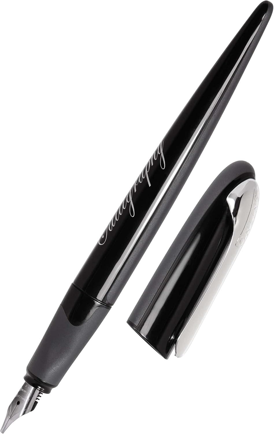 ONLINE Calligraphy-Fountain Pen, Calligraphy-Pen Air, black, wide calligraphy-nib in line width 1.4 mm, for standard ink cartridges or converters, includes blue combination cartridge