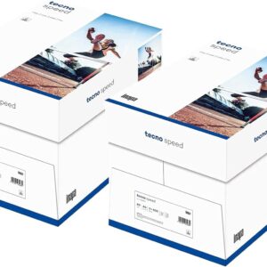 inapa Tecno Speed Printer Paper: 80 g/m², A4, White, 5000 Sheets (2 Boxes of 2500 Sheets) - Ideal for Fast and Easy Printing