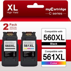 560 561 Cartridges Compatible with Canon 560 561 Cartridges Multipack for Canon Pixma TS5350i TS5350 TS5351 TS5352 TS5353 TS7450 TS7451 Printers (Black, Colour, Pack of 2