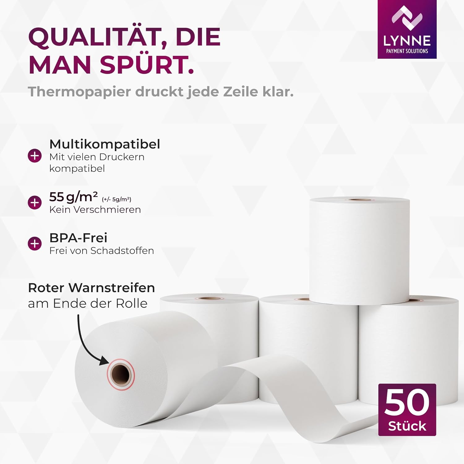 Thermal Rolls / Receipt Rolls / Till Rolls 80 mm x 80 m x 12 mm (80 x 80 x 12) for All Standard Thermal Paper Cash Receipt Printers - BPA Free (B: 80 mm - Diameter 80 mm x 80 m - Pack of 50) – Bild 3