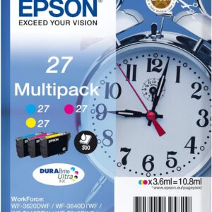 EPSON Alarm Clocks Ink Cartridge for WF-3620DWF Series, Yellow/Magenta/Cyan