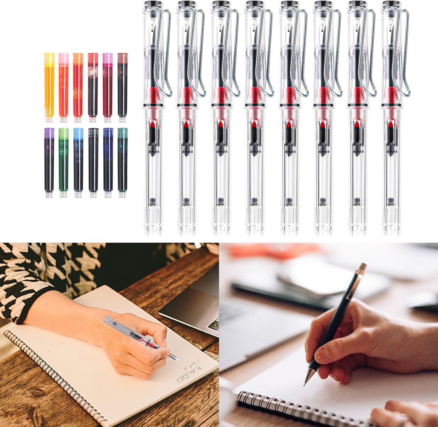 Calligraphy Set, 8 Calligraphy Pens with Interchangeable 72 Ink Cartridges in 12 Colours, Calligraphy Set Beginners with 8 Different Tip Sizes for Beginners Writing Drawing – Bild 7