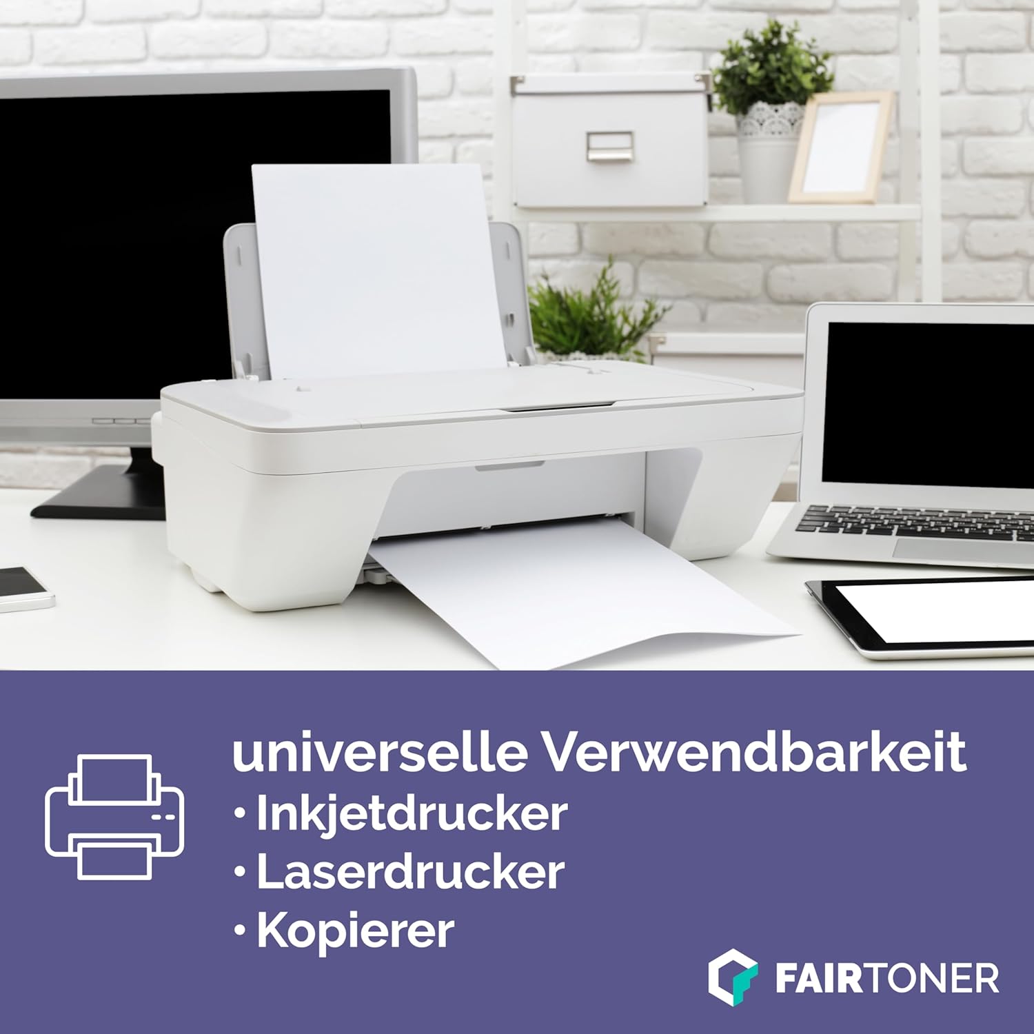 FairToner Copier Paper 2500 Sheets DIN A4 80 g White (5 x 500 Sheets / Pack of 5) Universal Printer Paper Suitable for Laser Printers and Inkjet Printers – Bild 4