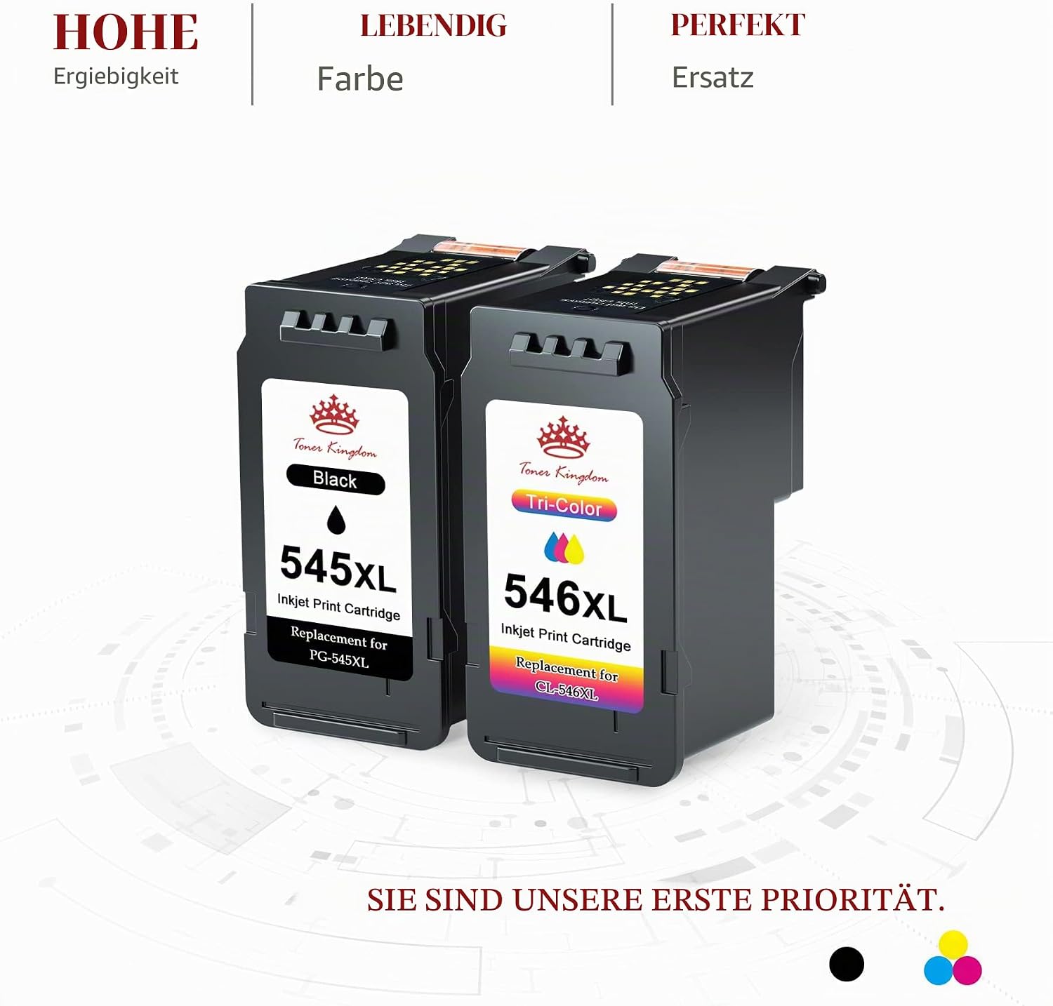 Toner Kingdom PG-545XL CL-546XL Compatible with Canon Printer Cartridges 545 546 XL for Canon TS3450 Ink Cartridges for Pixma TS3350 TS3150 TS3351 TS3452 TR4550 TR4551 TR4650 MX495 Ink (Black, Colour) – Bild 8
