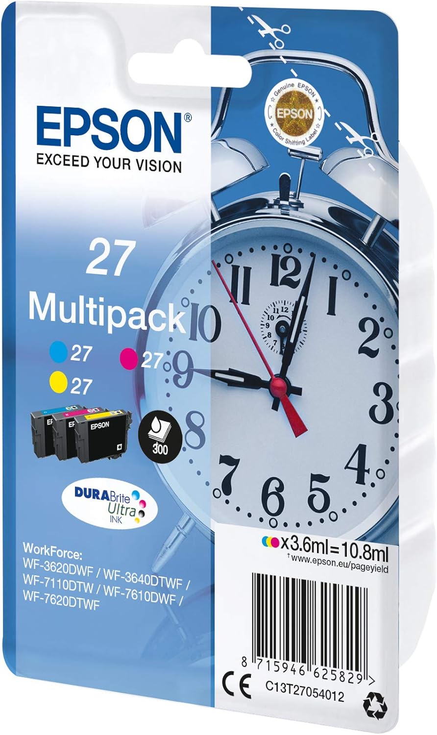 EPSON Alarm Clocks Ink Cartridge for WF-3620DWF Series, Yellow/Magenta/Cyan – Bild 2