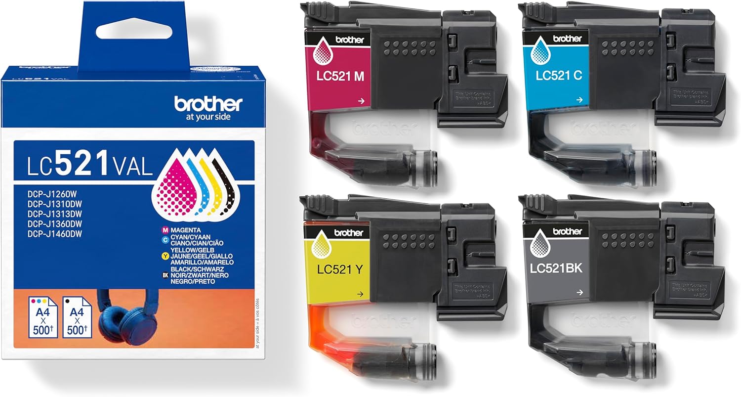 Brother LC521VAL Ink Cartridges Value Pack (C/M/Y/BK)