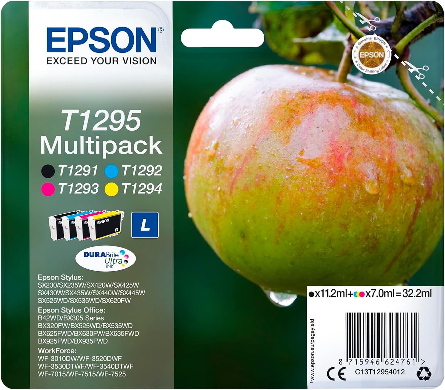 EPSON Apple Ink Cartridge for Workforce WF-3520DWF Series - Assorted Colours