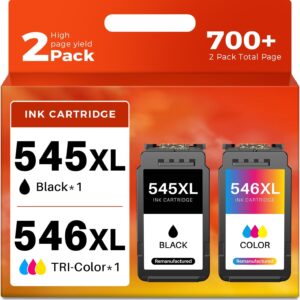545XL 546XL Ink Cartridges Replacement for Canon Ink Cartridges PG-545XL CL-546XL 545 546 Printer Cartridges for Pix ma TS3350 TS3450 TR4550 TR4650 MX490 MX495 TS3150 TS3440 TR4551 TS3151 TS3355 MG2550s MG2555s