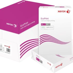 Xerox EcoPrint Copier Paper, 75 g/m², A4, White, Wood-Free ECF - 1 Box, 5 Packs, 2,500 Sheets