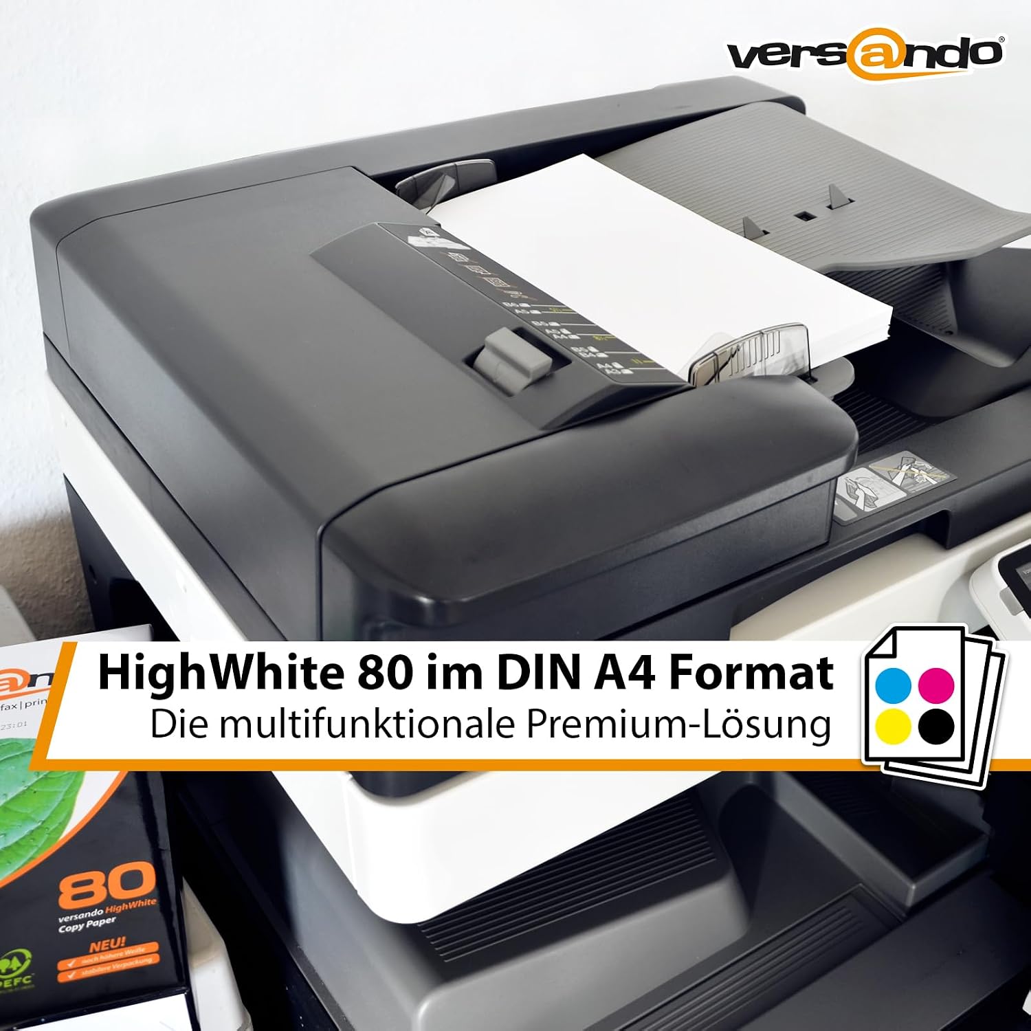 Versando copier paper – white | (3 x 500 sheets of HighWhite 80) bright colours, clear lettering, PEFC certified – Bild 4