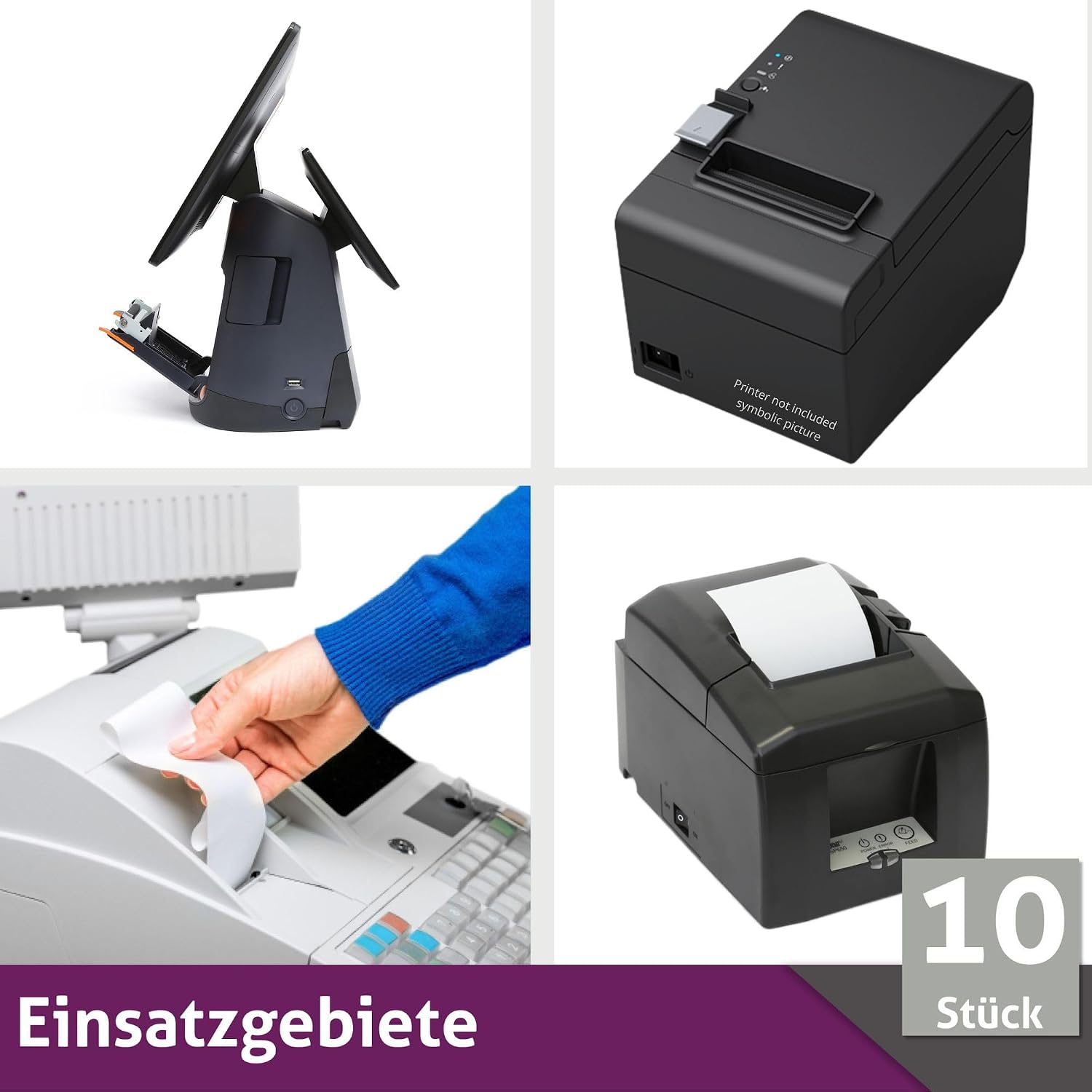 10 x Thermal Rolls - Receipt Rolls - Till Rolls 80 mm x 80 m x 12 mm (80 x 80 x 12) for All Standard Thermal Paper Cash Receipt Printers - BPA Free – Bild 6