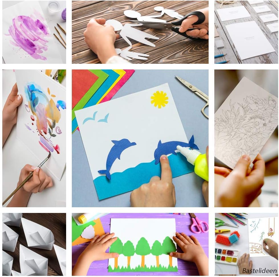 50 Sheets White Craft Card 300 g/m² - Premium Paper Pure White - DIN A4 | 21 x 29.7 cm – Printer Paper White Blank for Photography, Presentations, Crafts, Photo Cardboard, Made in Germany – Bild 6