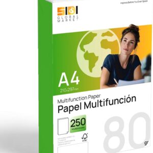 A4 Paper 80 g, Printer Paper for Laser and Inkjet Printers, White Paper for Printing, Writing or Drawing, DIN A4 210 x 297 mm, Paper Package for Office and Home – SIDI (80 g, 250 Sheets)