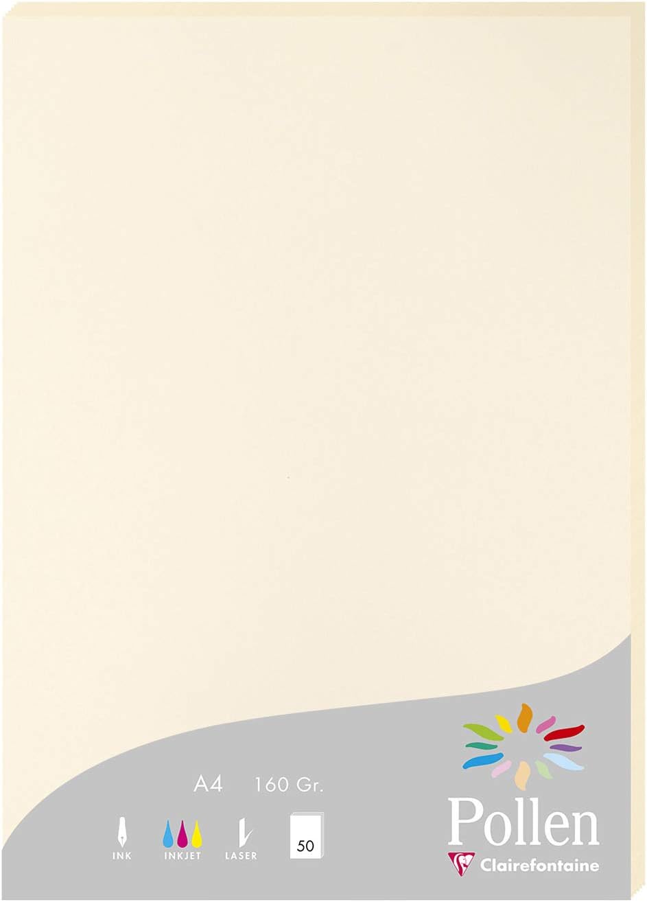 Clairefontaine 14204C 50 Cards Pollen A4 160 g Ivory