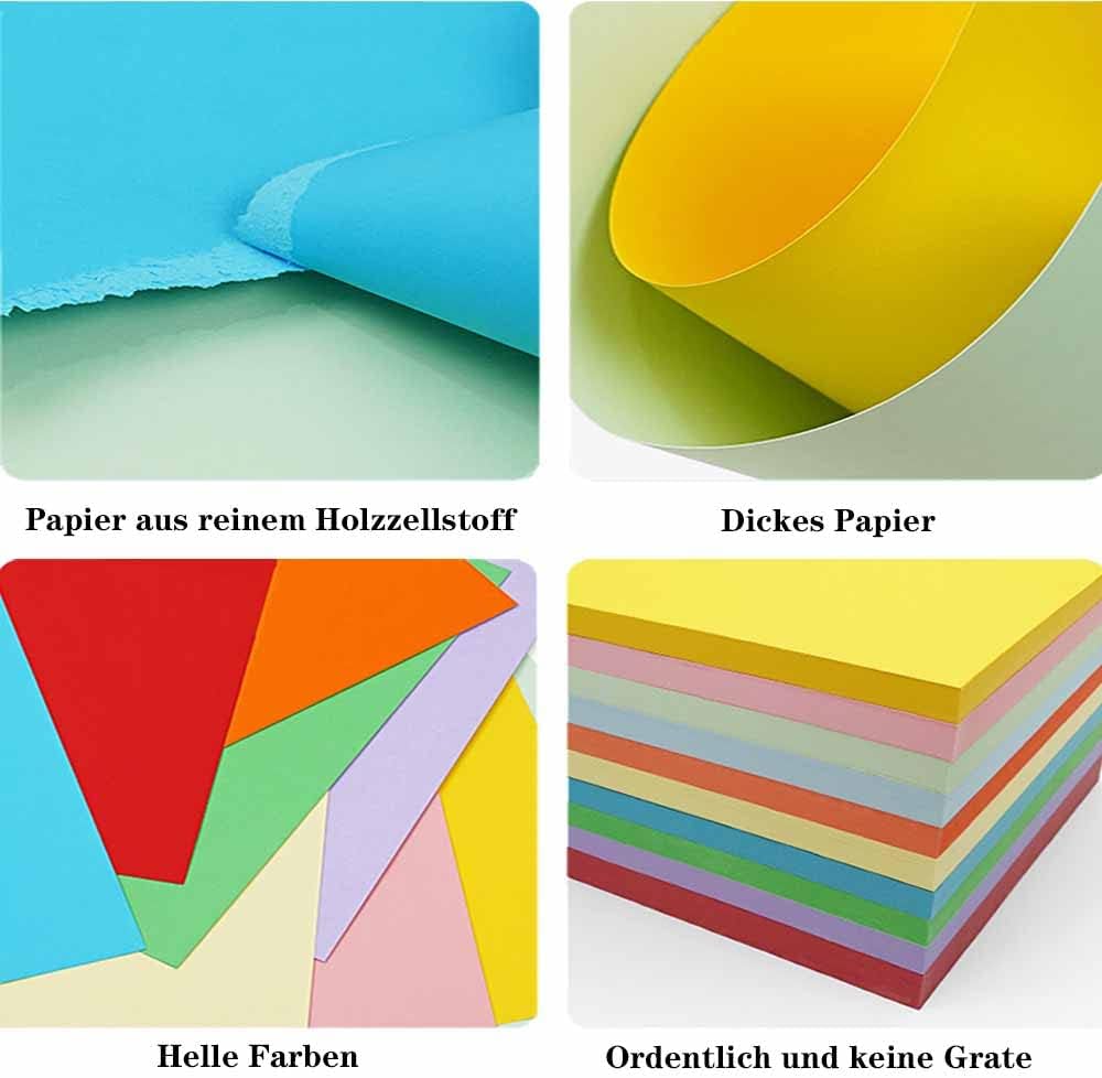 A4 Coloured Copy Paper, 100 Sheets Coloured Printer Paper, A4 Paper Jam, Colorful Paper for DIY, Greeting Cards and Paintings – Bild 7