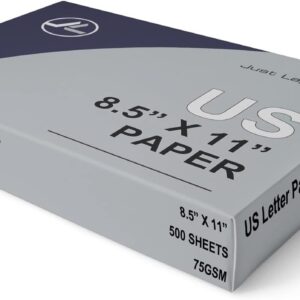 US Letter Premium White Office Copier Paper, 8.5 x 11 Inch, 1 Ream, 500 Sheets, 20 lbs