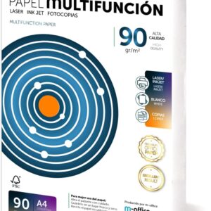 Folios A4 90g 400 Sheets Multipurpose Paper for Printer, Laser Printer and Injection Printer, Copier, Fax for Office, School Supplies, Sheet Pack, m-office (400 Sheets, 90 g)
