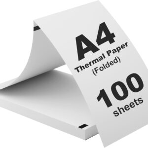 (100 Sheets) Thermal Paper A4, Quick-Drying Thermal Paper A4, 210 x 297 mm, Compatible with Most Thermal Printers, BPA-Free Thermal Printer Paper for Documents, Websites & Photos (100)