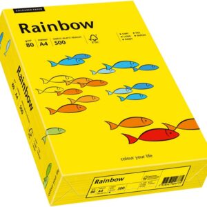 Schneidersöhne 88042387, Multi-Purpose Paper Rainbow, Coloured Paper, A4, 80 g/m2, 500 Sheets, Intensive Yellow