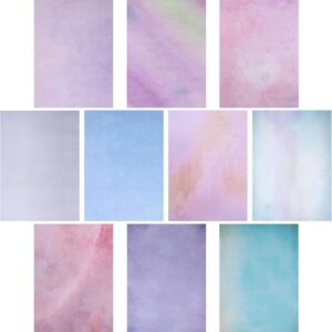 100 Sheets DIN A4 Watercolour Writing Paper with 10 Designs, Printed on Both Sides, Printer Paper