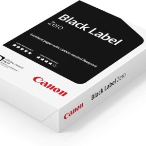 Canon Black Label Zero 2 Hole Punched A4 80gsm 1 Ream (500 Sheets) Carbon Neutral Paper for Everyday and Office Use