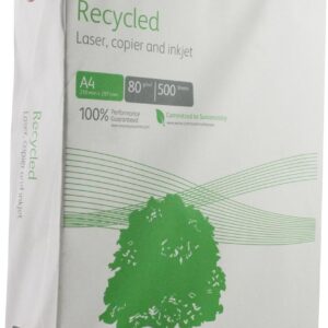 Xerox Recycled Paper 003R91165 – DIN A4 80 g/m² – Copier Paper for Laser Printers and Copiers – Made from 100% Recycled Paper – 500 Sheets – White – Blue Angel Certified