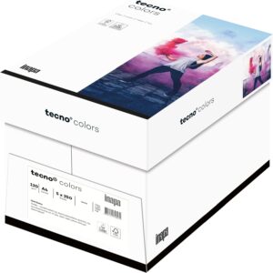 inapa Tecno Colours: Coloured Printer Paper, 120 g/m², A4, 1,250 Sheets (5 x 250), White