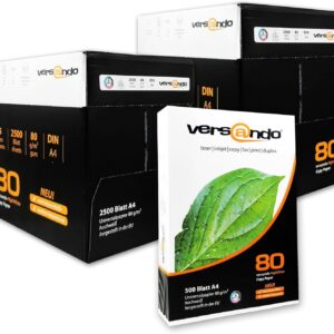 Versando copier paper – white | (10 x 500 sheets HighWhite 80) bright colours, clear writing, PEFC certified