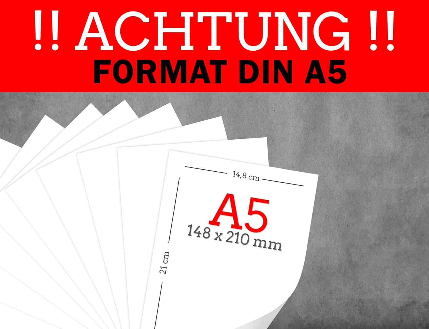 Printer Paper 80 g White A5 500 Sheets - 14.8 x 21 cm - Premium Paper | Reinweiß - Kopierpapier, Laserdrucker & Tintenstrahl für Uni, Fotografie, Büro & Office - MADE IN GERMANY - ACHTUNG DIN A5 – Bild 2