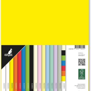 kangaro - Coloured Paper Yellow DIN A4 120 g/m² FSC Mix 100 Pack - Writing Paper Craft Paper DIY K-0043F025 29.7 x 21 x 1.5