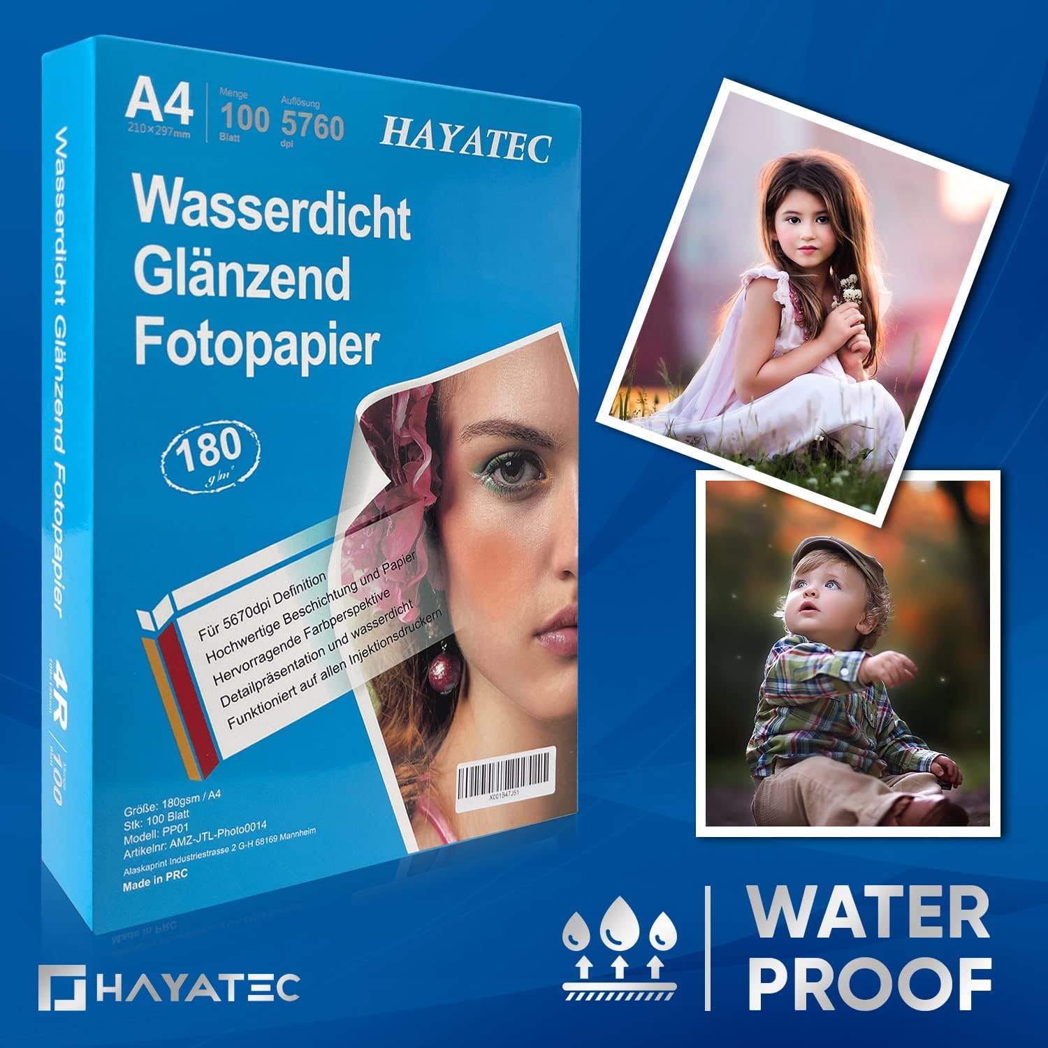 Photo paper, 10 x 15 glossy inkjet printer, photo cards instant dry, waterproof, bright white., 100 sheets – Bild 7