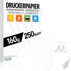 Printer Paper A3 160 g White – 250 Sheets – Premium Paper Pure White