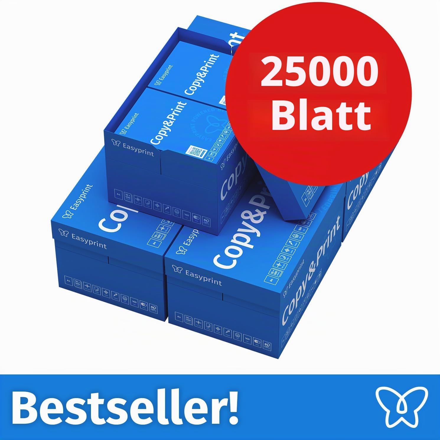 Easyprint Printer Paper Copier Paper 25000 Sheets 50 x 500 A4 Premium Brilliant White CIE 160 PEFC Certified – Bild 2