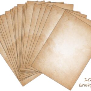 Sophies Kartenwelt 100 sheets of vintage light writing paper in DIN A4 format – printed on both sides in high-quality 120 g paper | 100 sheets of DIN A4, high-quality 120 g paper, printed on both sides. Ideal as certificate paper or for vintage letters.