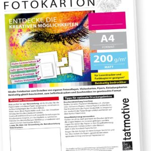 Premium 200 g Printer Paper A4 Photo Card Matt 50 Sheets