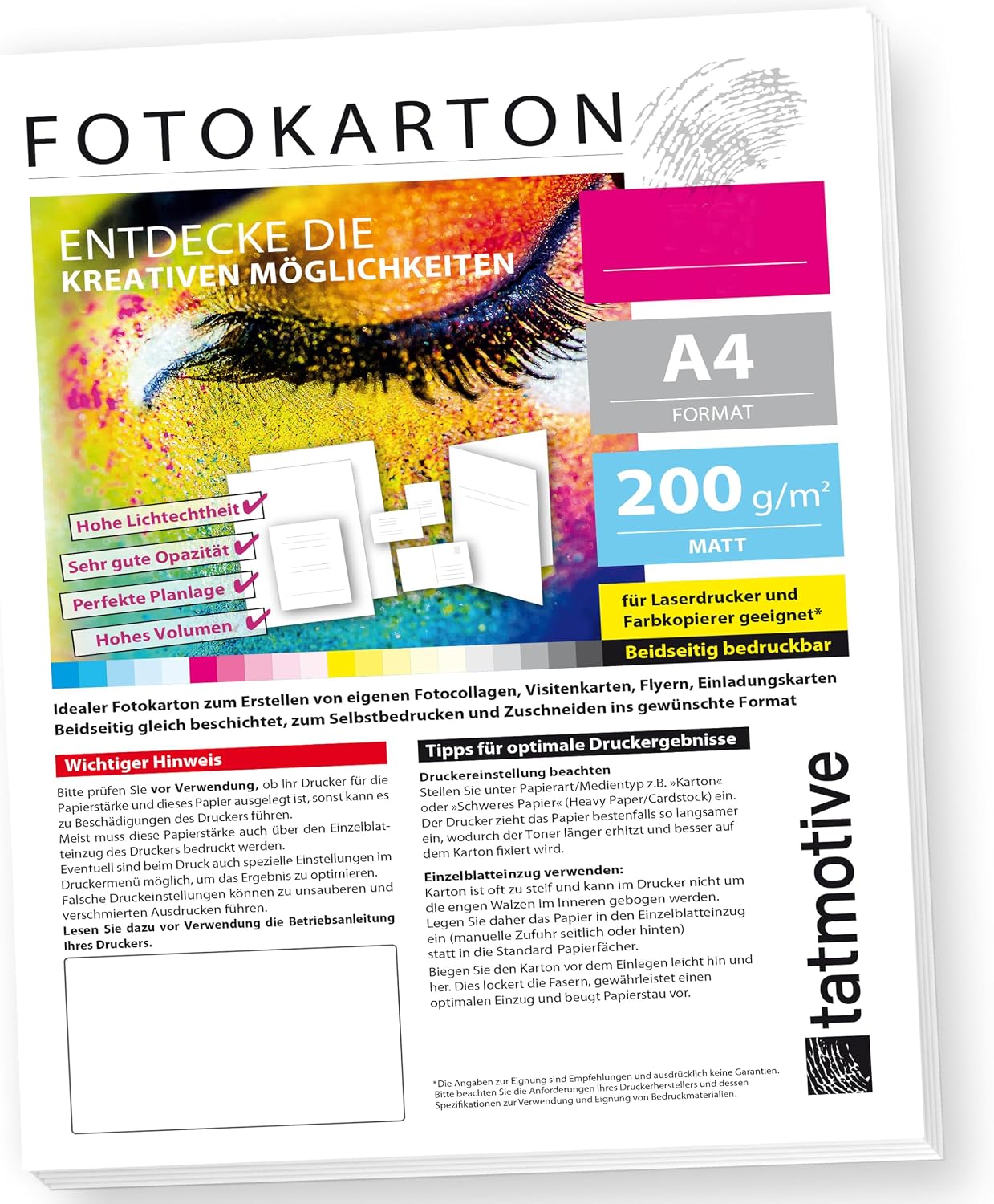 Premium 200 g Printer Paper A4 Photo Card Matt 50 Sheets