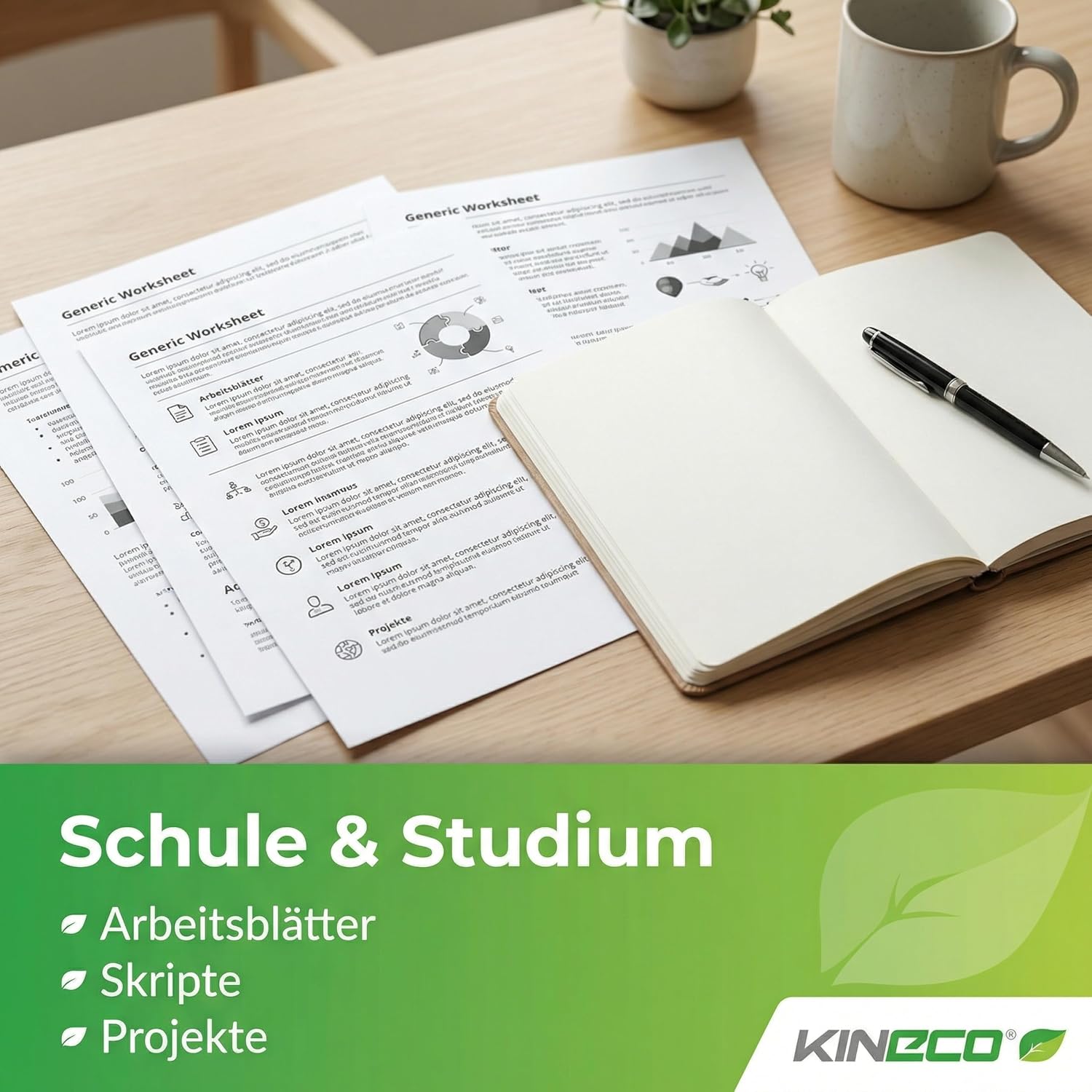 Kineco A4 Copier Paper - 1000 Sheets in Box - Environmentally Friendly & Plastic-Free Packaging - For Printers & Copiers - White, 80gsm – Bild 7