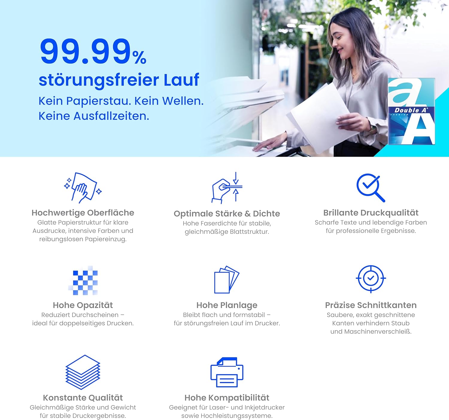 Double A 3613630000059 80 g Premium Paper, White – Bild 3