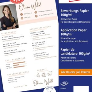 Avery Zweckform 2788 Business Inkjet Application Paper (200 Sheets, 100 g/m², A4, Satin Printer Paper, Coated on Both Sides, Instant Dry & Smudge-Proof, Business Paper for Inkjet Printers) White