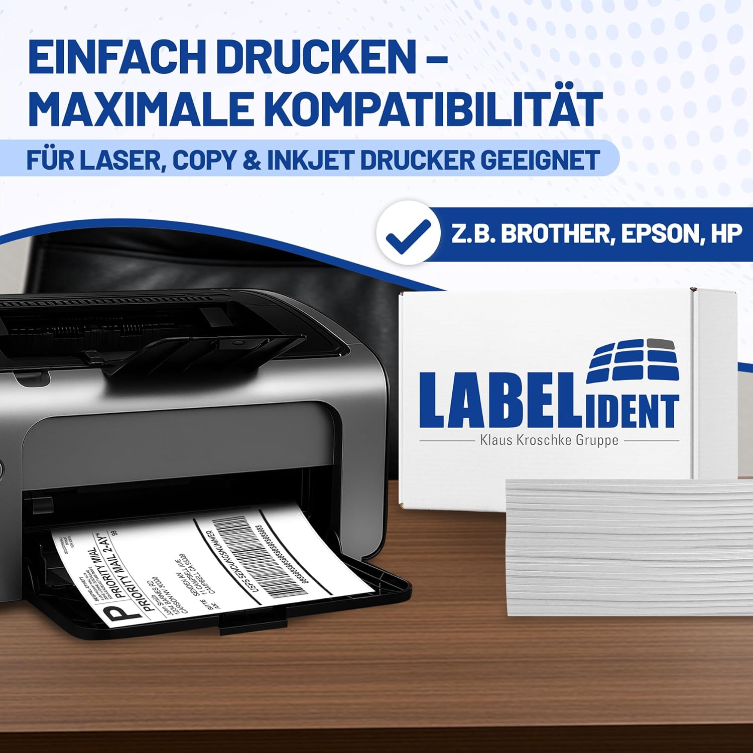 Labelident Laser Labels 210 x 148 mm, 2 Labels per A4 Sheet, 200 Labels (100 DIN A4 Sheets), Self-Adhesive, DIN A5 Address Stickers, Universal Labels for Laser & Inkjet Printers – Bild 4